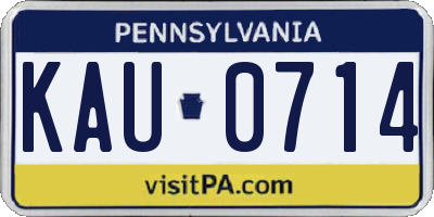 PA license plate KAU0714