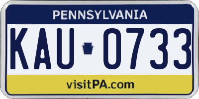 PA license plate KAU0733