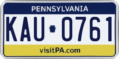 PA license plate KAU0761