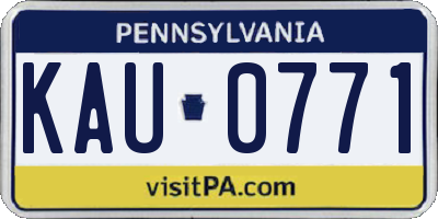 PA license plate KAU0771