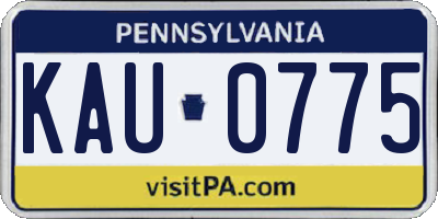 PA license plate KAU0775