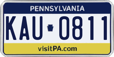 PA license plate KAU0811
