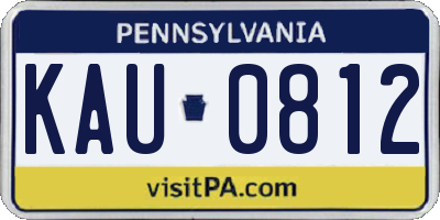 PA license plate KAU0812