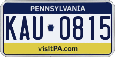 PA license plate KAU0815