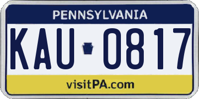 PA license plate KAU0817