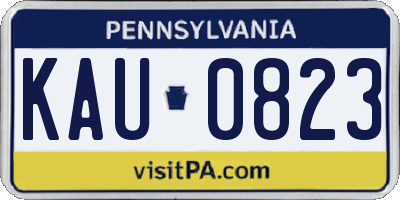 PA license plate KAU0823