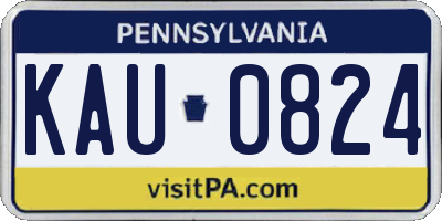 PA license plate KAU0824