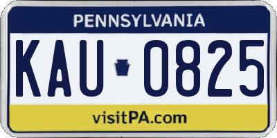 PA license plate KAU0825