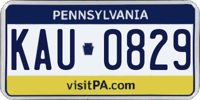 PA license plate KAU0829