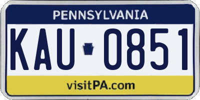 PA license plate KAU0851