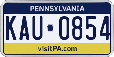 PA license plate KAU0854