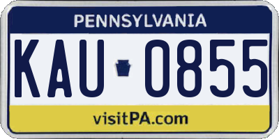 PA license plate KAU0855