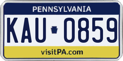 PA license plate KAU0859
