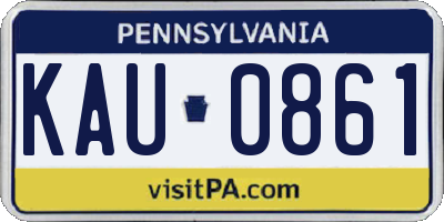 PA license plate KAU0861