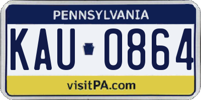 PA license plate KAU0864