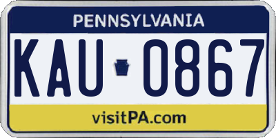 PA license plate KAU0867