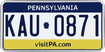 PA license plate KAU0871