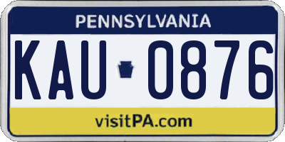 PA license plate KAU0876