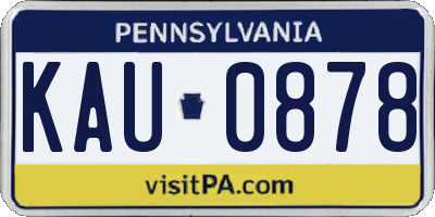 PA license plate KAU0878