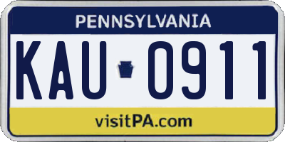 PA license plate KAU0911