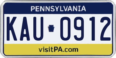 PA license plate KAU0912