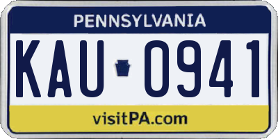 PA license plate KAU0941