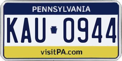 PA license plate KAU0944