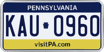 PA license plate KAU0960