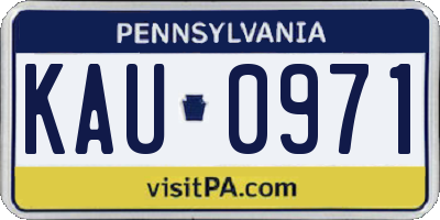 PA license plate KAU0971