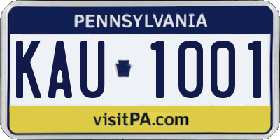 PA license plate KAU1001