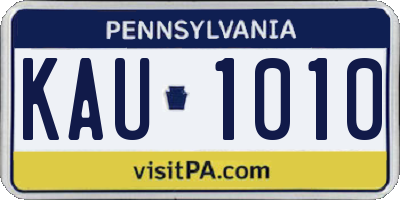 PA license plate KAU1010