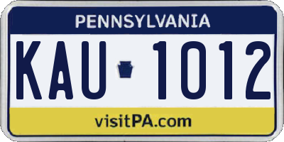 PA license plate KAU1012
