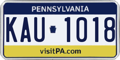 PA license plate KAU1018