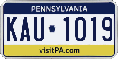 PA license plate KAU1019