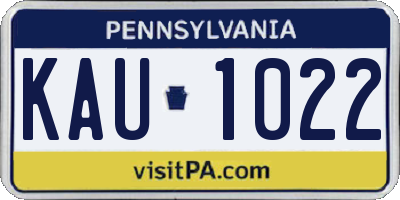 PA license plate KAU1022