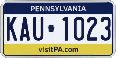 PA license plate KAU1023