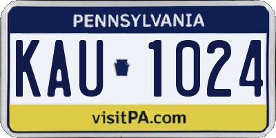 PA license plate KAU1024