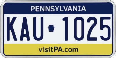 PA license plate KAU1025