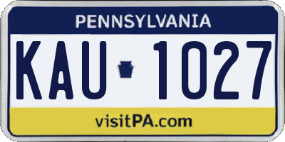 PA license plate KAU1027