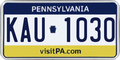 PA license plate KAU1030