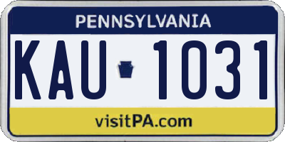 PA license plate KAU1031