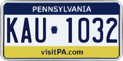 PA license plate KAU1032