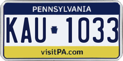 PA license plate KAU1033