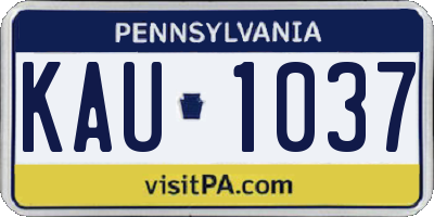 PA license plate KAU1037