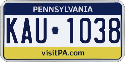 PA license plate KAU1038