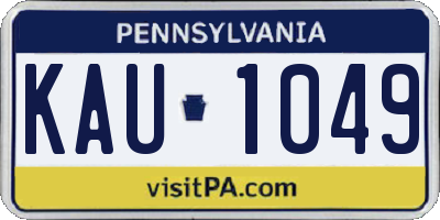 PA license plate KAU1049