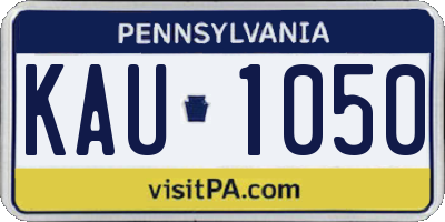 PA license plate KAU1050