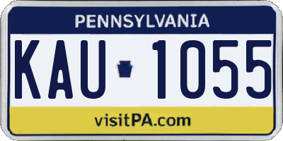 PA license plate KAU1055