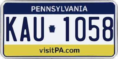 PA license plate KAU1058