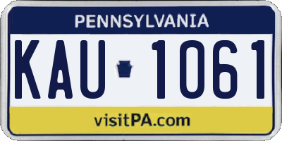 PA license plate KAU1061